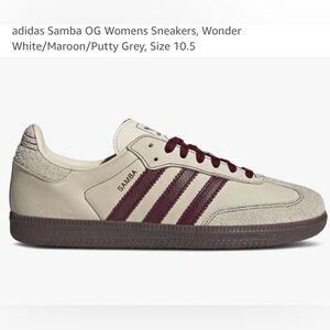 Women’s adidas OG Samba - size 7 - maroon/wonder white/putty grey